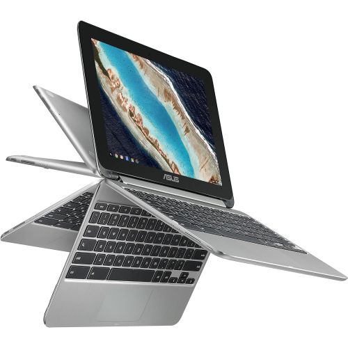 아수스 ASUS Chromebook Flip C101 2 In 1 Laptop 10.1” 4 Way WXGA Touchscreen, Rockchip RK3399 Quad Core Processor, 4GB RAM, 16GB Storage, All Metal Body, Lightweight, USB Type C, Chrome O