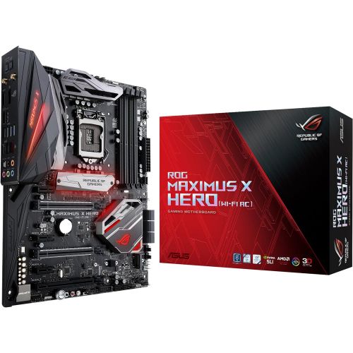 아수스 ASUS ROG Maximus X Hero LGA1151 (Intel 8th Gen) DDR4 DP HDMI M.2 Z370 ATX Gaming Motherboard with onboard 802.11ac WiFi, Gigabit LAN and USB 3.1