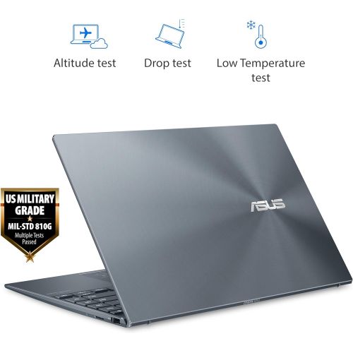 아수스 ASUS ZenBook 14 Ultra Slim Laptop 14” Full HD NanoEdge Bezel, Intel Core i7 1065G7, 8GB RAM, 512GB PCIe SSD, NumberPad, Thunderbolt 3, Windows 10 Home, Pine Grey, UX425JA EB71