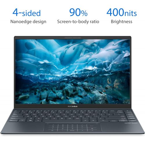 아수스 ASUS ZenBook 14 Ultra Slim Laptop 14” Full HD NanoEdge Bezel, Intel Core i7 1065G7, 8GB RAM, 512GB PCIe SSD, NumberPad, Thunderbolt 3, Windows 10 Home, Pine Grey, UX425JA EB71