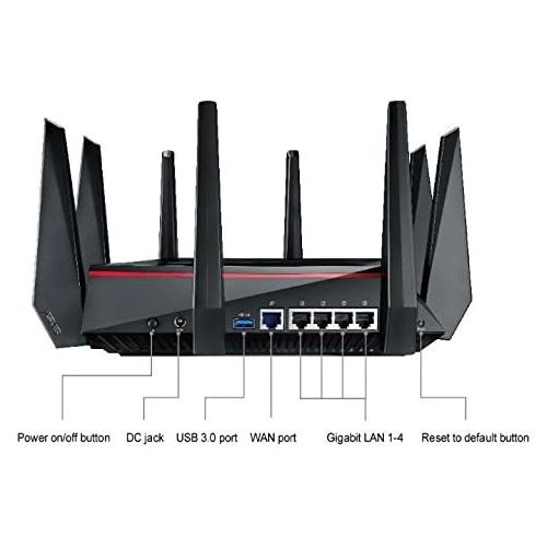 아수스 ASUS WiFi Gaming Router (RT AC5300) Tri Band Gigabit Wireless Internet Router, Gaming & Streaming, AiMesh Compatible, Included Lifetime Internet Security, Adaptive QoS, Parental