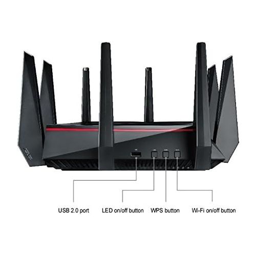 아수스 ASUS WiFi Gaming Router (RT AC5300) Tri Band Gigabit Wireless Internet Router, Gaming & Streaming, AiMesh Compatible, Included Lifetime Internet Security, Adaptive QoS, Parental