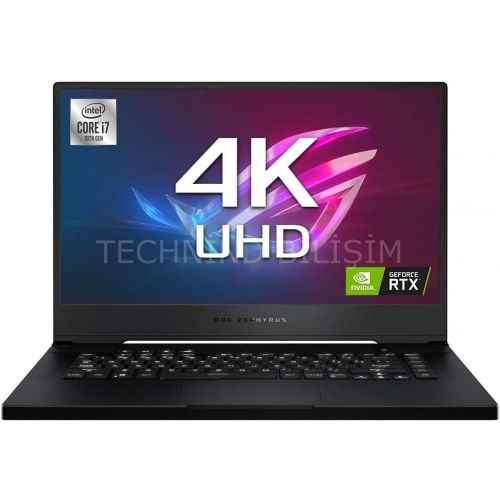 아수스 ASUS ROG Zephyrus M15 15.6 4K Ultra HD (3840 x 2160) Gaming Laptop, Intel Core i7 10750H, 16GB Memory, 1TB SSD, NVIDIA GeForce RTX 2060, Windows 10, Prism Black