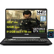 Asus TUF FX505GT 15 Premium Gaming Laptop I 15.6 FHD IPS 144Hz I Intel 6 Core i7 9750H I 32GB DDR4 512GB SSD 1TB HDD I GTX 1650 4GB RGB Backlit DTS WiFi Win 10 + 32GB MicroSD Card