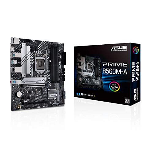 아수스 ASUS Prime B560M A LGA 1200 (Intel 11th/10th Gen) micro ATX motherboard (PCIe 4.0,2x M.2 slots, 8 power stages, 1 Gb LAN, DP, dual HDMI,USB 3.2 Gen 2 Type C,V M.2 Key E slot for Wi