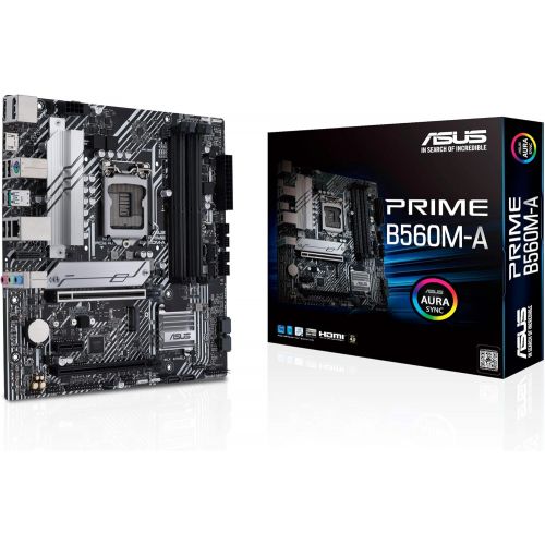 아수스 ASUS Prime B560M A LGA 1200 (Intel 11th/10th Gen) micro ATX motherboard (PCIe 4.0,2x M.2 slots, 8 power stages, 1 Gb LAN, DP, dual HDMI,USB 3.2 Gen 2 Type C,V M.2 Key E slot for Wi