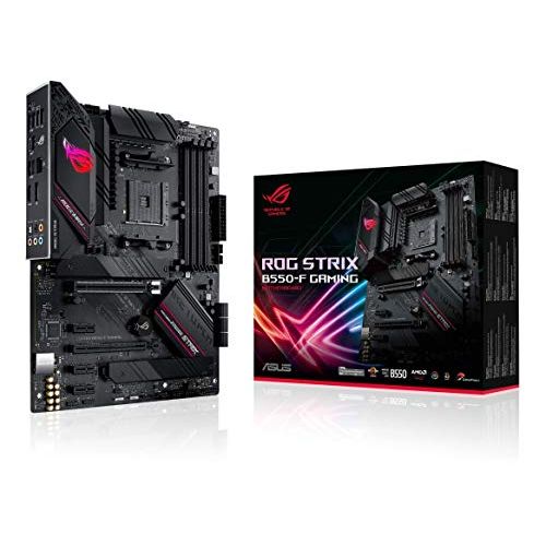 아수스 ASUS ROG Strix B550 F Gaming AMD AM4 Zen 3 Ryzen 5000 & 3rd Gen Ryzen ATX Gaming Motherboard (PCIe 4.0, 2.5Gb LAN, BIOS Flashback, HDMI 2.1, Addressable Gen 2 RGB Header and Aura S