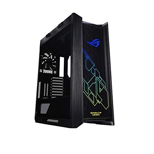 아수스 Asus ROG Strix Helios GX601 RGB Mid Tower Computer Case for up to EATX Motherboards with USB 3.1 Front Panel, Smoked Tempered Glass, Brushed Aluminum and Steel Construction, and Fo