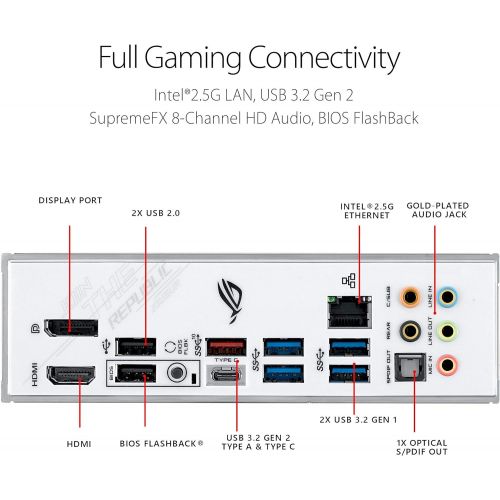 아수스 ASUS ROG Strix Z490 A Gaming Z490 LGA 1200(Intel 10th Gen) ATX Gaming Motherboard 12+2 Power Stages, DDR4 4600, Intel 2.5 Gb Ethernet, USB 3.2 Gen 2
