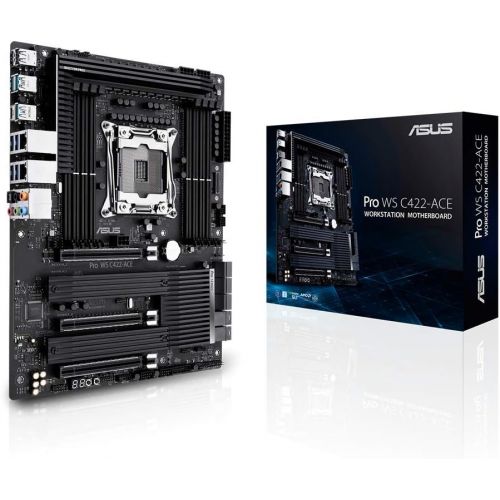 아수스 ASUS Pro WS C422 ACE, Intel Xeon W Workstation Processors, ATX Workstation Motherboard with 14 Power Stages, Triple M.2, Dual U.2, Dual Intel LAN, DDR4 ECC Memory Support, and ASUS