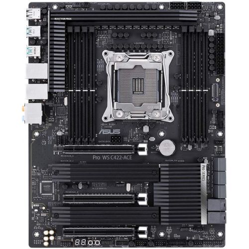 아수스 ASUS Pro WS C422 ACE, Intel Xeon W Workstation Processors, ATX Workstation Motherboard with 14 Power Stages, Triple M.2, Dual U.2, Dual Intel LAN, DDR4 ECC Memory Support, and ASUS