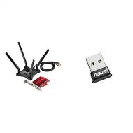 ASUS PCE AC88 Dual Band 4x4 AC3100 WiFi PCIe Adapter & USB BT400 USB Adapter w/ Bluetooth Dongle Receiver, Laptop & PC Support, Windows 10 Plug and Play /8/7/XP, Printers, Black