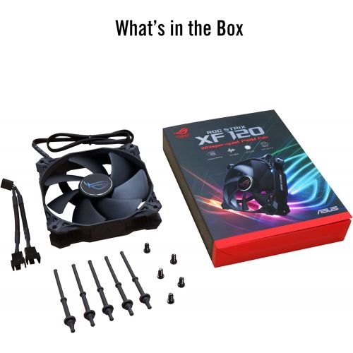 아수스 ASUS ROG Strix XF120 Whisper Quiet, 4 pin PWM Fan for PC Cases, Radiators or CPU Cooling (120mm, up to 400,000 Hours lifespan, Magnetic Levitation, 1800RPM, 5 Years Warranty)