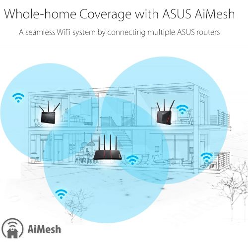 아수스 ASUS AX1800 Dual Band WiFi 6 (802.11ax) Repeater & Range Extender (RP AX56) Coverage Up to 2200 sq.ft, Wireless Signal Booster for Home, AiMesh Node, Easy Setup