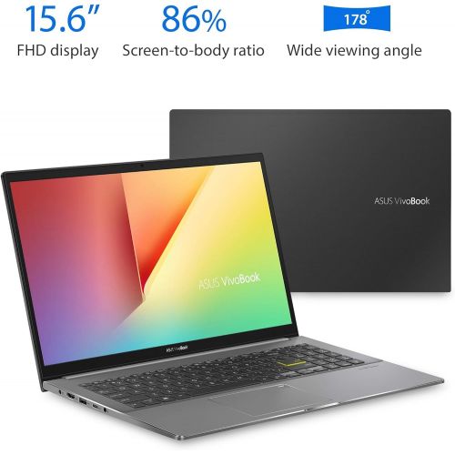 아수스 ASUS VivoBook S15 S533 Thin and Light Laptop, 15.6” FHD, Intel Core i5 10210U CPU, 8GB DDR4 RAM, 512GB PCIe SSD, Windows 10 Home, S533FA DS51, Indie Black