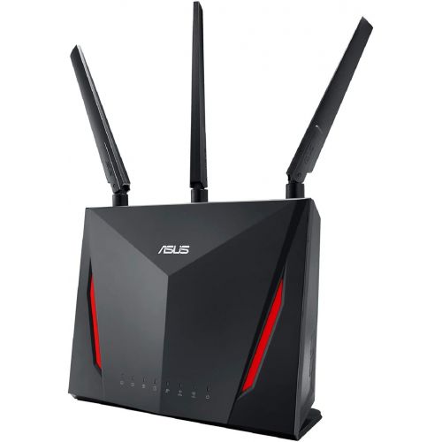 아수스 ASUS AC2900 WiFi Gaming Router (RT AC86U) Dual Band Gigabit Wireless Internet Router, WTFast Game Accelerator, Streaming, AiMesh Compatible, Included Lifetime Internet Security,