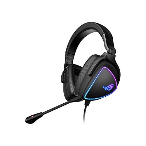 아수스 ASUS ROG Delta S Gaming Headset with USB C Ai Powered Noise Canceling Microphone Over Ear Headphones for PC, Mac, Nintendo Switch, and Sony Playstation Ergonomic Design , Black