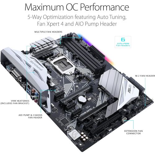 아수스 ASUS PRIME Z370 A LGA1151 DDR4 DP HDMI DVI M.2 USB 3.1 Z370 ATX Motherboard with USB 3.1 for 8th Generation Intel Core Processors