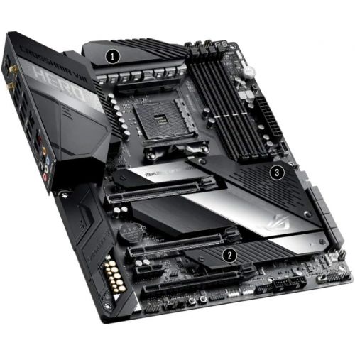 아수스 ASUS ROG Crosshair VIII Hero X570 ATX Motherboard with PCIe 4.0, Integrated 2.5 Gbps LAN,? USB 3.2, SATA, M.2, Node and Aura Sync RGB Lighting