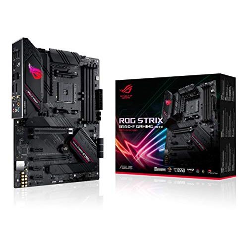 아수스 ASUS ROG Strix B550 F Gaming (WiFi 6) AMD AM4 Zen 3 Ryzen 5000 & 3rd Gen Ryzen ATX Gaming Motherboard (PCIe 4.0, 2.5Gb LAN, BIOS Flashback, HDMI 2.1, Addressable Gen 2 RGB Header a