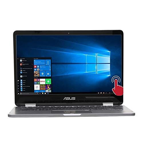 아수스 ASUS VivoBook Flip 14 inch Touch Screen Intel Celeron 4GB 128GB eMMC Win 10 S Mode 2 in 1 Laptop