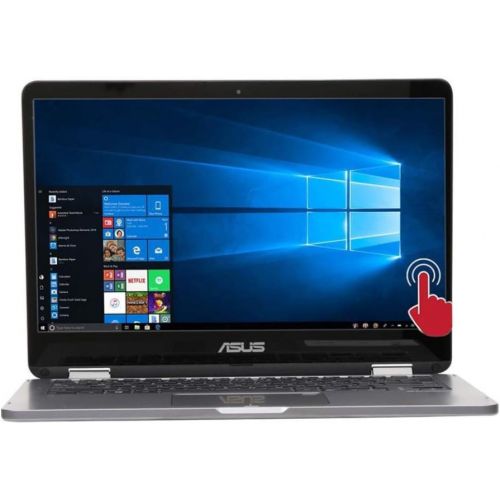 아수스 ASUS VivoBook Flip 14 inch Touch Screen Intel Celeron 4GB 128GB eMMC Win 10 S Mode 2 in 1 Laptop