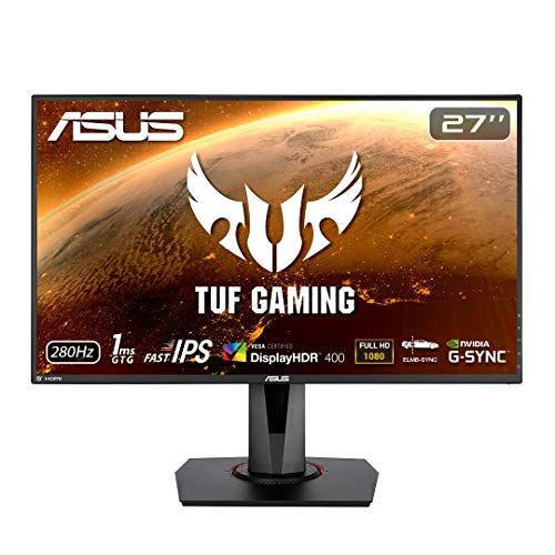 아수스 ASUS TUF Gaming VG279QM 27” HDR Monitor, 1080P Full HD (1920 x 1080), Fast IPS, 280Hz, G Sync Compatible, Extreme Low Motion Blur Sync (ELMB SYNC), 1ms, DisplayHDR 400,