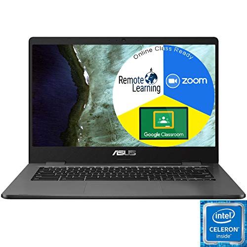 아수스 ASUS Chromebook C423 14 Laptop Computer for Business Student, Intel Celeron N3350 up to 2.4GHz, 4GB DDR4 RAM, 32GB eMMC, 802.11AC WiFi, Webcam, Type C, Online Class Ready, Chrome O