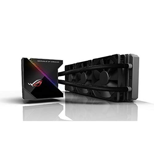 아수스 ASUS Rog Ryujin 360 RGB AIO Liquid CPU Cooler 360mm Radiator (Three 120mm 4 pin Noctua iPPC PWM Fans) with Livedash Oled Panel and FanXpert Controls, 360 mm