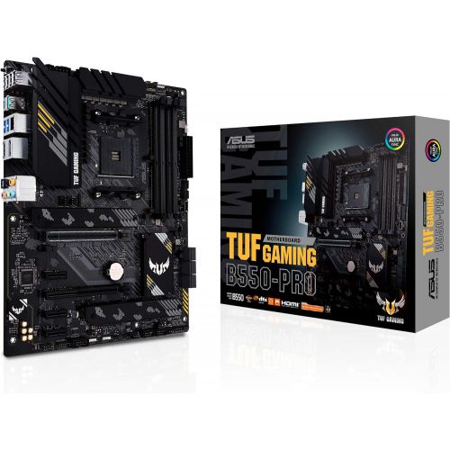 아수스 ASUS TUF Gaming B550 PRO AMD AM4(Ryzen 5000/3000) ATX Gaming Motherboard (PCIe 4.0,12+2 Power Stages,2.5Gb LAN,USB 3.2 Gen 2 Type C,Front USB Type C, BIOS Flashback, Addressable