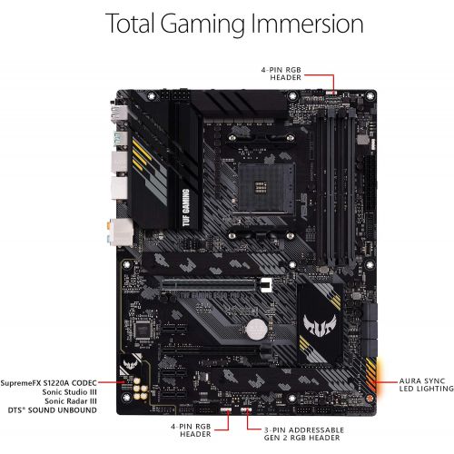 아수스 ASUS TUF Gaming B550 PRO AMD AM4(Ryzen 5000/3000) ATX Gaming Motherboard (PCIe 4.0,12+2 Power Stages,2.5Gb LAN,USB 3.2 Gen 2 Type C,Front USB Type C, BIOS Flashback, Addressable