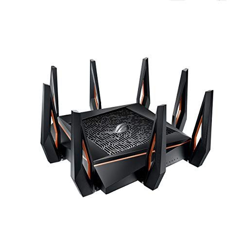 아수스 ASUS ROG Rapture GT AX11000 IEEE 802.11ax Ethernet Wireless Router 2.40 GHz ISM Band 5 GHz UNII Band 11000 Mbit/s Wireless Speed 5 x Network Port 1 x Broadband Port USB 2.