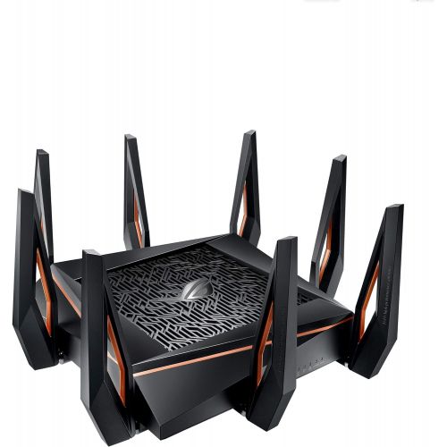 아수스 ASUS ROG Rapture GT AX11000 IEEE 802.11ax Ethernet Wireless Router 2.40 GHz ISM Band 5 GHz UNII Band 11000 Mbit/s Wireless Speed 5 x Network Port 1 x Broadband Port USB 2.