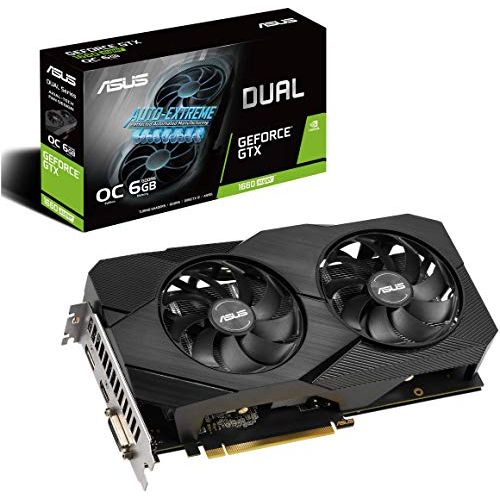 아수스 ASUS GeForce GTX 1660 Super Overclocked 6GB Dual Fan Evo Edition VR Ready HDMI DisplayPort DVI Graphics Card (DUAL GTX1660S O6G EVO)