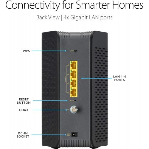 아수스 ASUS AX6000 WiFi 6 Cable Modem Wireless Router Combo (CM AX6000) Dual Band, DOCSIS 3.1, Gigabit Internet Support, Approved by Comcast Xfinity and Spectrum, 160MHz Bandwidth, OFDM