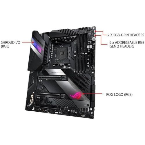 아수스 ASUS ROG X570 Crosshair VIII Hero (Wi Fi) ATX Motherboard with PCIe 4.0, on Board WiFi 6 (802.11Ax), 2.5 Gbps LAN, USB 3.2, SATA, M.2, Node and Aura Sync RGB Lighting