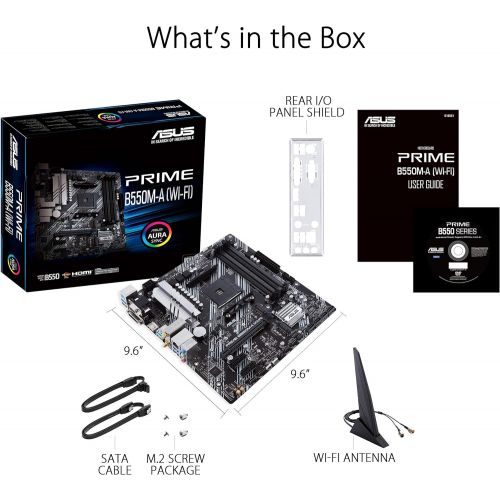 아수스 ASUS Prime B550M A WiFi AMD AM4 Zen 3 Ryzen 5000 & 3rd Gen Ryzen Micro ATX Motherboard (PCIe 4.0, WiFi 6, ECC Memory, 1Gb LAN, HDMI 2.1/D Sub, 4K@60HZ, Addressable Gen 2 RGB Header