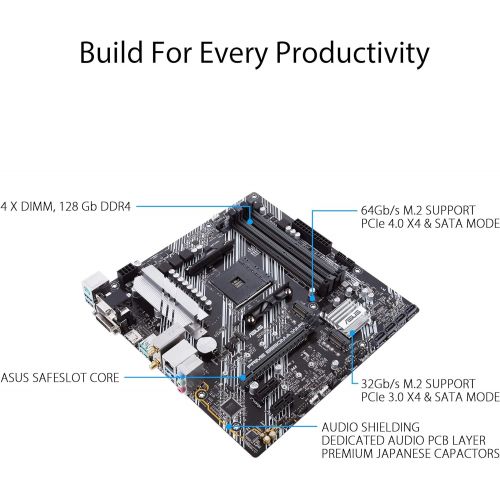 아수스 ASUS Prime B550M A WiFi AMD AM4 Zen 3 Ryzen 5000 & 3rd Gen Ryzen Micro ATX Motherboard (PCIe 4.0, WiFi 6, ECC Memory, 1Gb LAN, HDMI 2.1/D Sub, 4K@60HZ, Addressable Gen 2 RGB Header