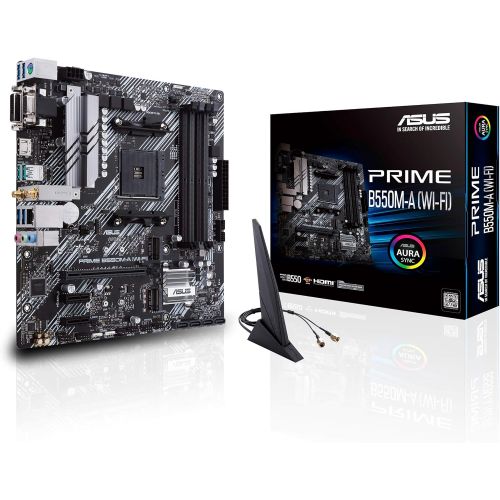 아수스 ASUS Prime B550M A WiFi AMD AM4 Zen 3 Ryzen 5000 & 3rd Gen Ryzen Micro ATX Motherboard (PCIe 4.0, WiFi 6, ECC Memory, 1Gb LAN, HDMI 2.1/D Sub, 4K@60HZ, Addressable Gen 2 RGB Header