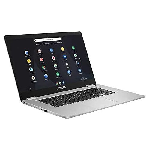 아수스 ASUS 15.6 FHD Anti Glare LED Backlit Chromebook Intel Celeron N3350 4GB DDR4 RAM 64GB eMMC Micro SD Card Reader Chrome OS Silver with 128GB MicroSD Card Bundle