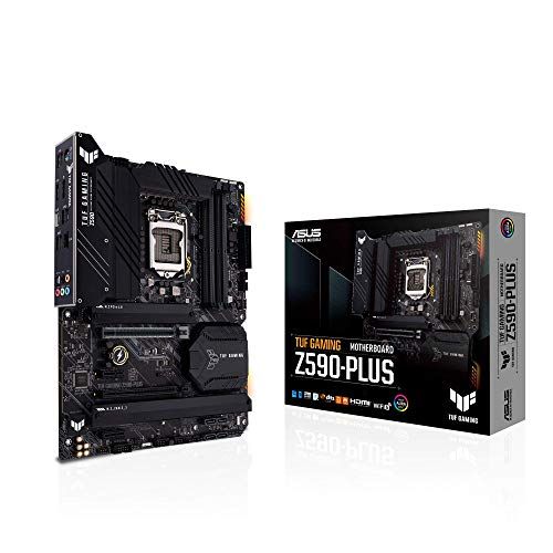 아수스 ASUS TUF Gaming Z590 Plus, LGA 1200 (Intel11th/10th Gen) ATX Gaming Motherboard (PCIe 4.0, 3xM.2/NVMe SSD, 14+2 Power Stages,USB 3.2 Front Panel Type C, 2.5Gb LAN, Thunderbolt 4, A