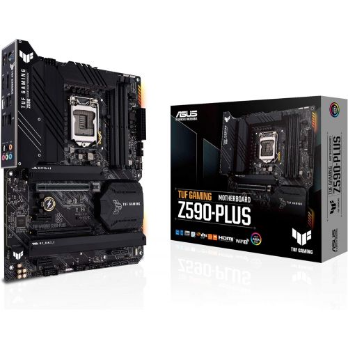 아수스 ASUS TUF Gaming Z590 Plus, LGA 1200 (Intel11th/10th Gen) ATX Gaming Motherboard (PCIe 4.0, 3xM.2/NVMe SSD, 14+2 Power Stages,USB 3.2 Front Panel Type C, 2.5Gb LAN, Thunderbolt 4, A