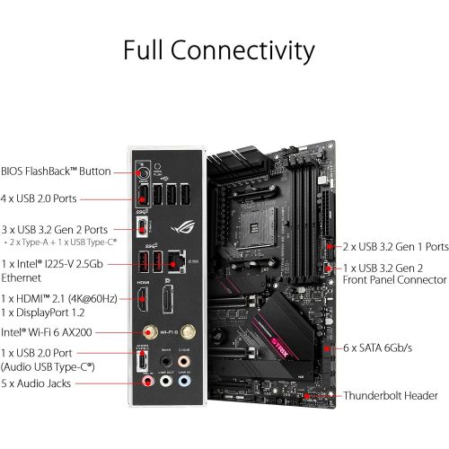 아수스 ASUS ROG Strix B550 XE Gaming WiFi AMD AM4 (Zen 3/3rd Gen Ryzen) ATX Gaming motherboard (PCIe 4.0, WiFi 6, 2.5Gb LAN, 16(90A) power stages, bundled ASUS Hyper M.2 x16 Gen 4 Card, A