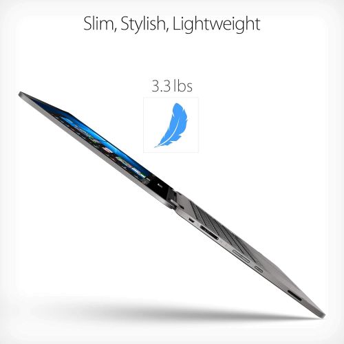 아수스 ASUS VivoBook Flip 14 Thin and Light 2 in 1 Laptop, 14” HD Touchscreen, Intel Celeron N4020 Processor, 4GB DDR4, 64GB Storage, Windows 10 Home in S Mode, Light Grey, TPM, Fingerpri