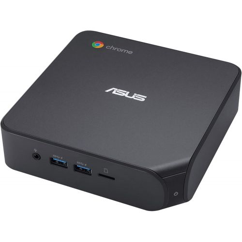 아수스 ASUS Chromebox 4 with Intel Celeron, 4GB RAM, 32GB eMMC storage, Power/DisplayPort Over Type C, Dual HDMI, Gigabit LAN, WiFi 6, USB 3.2, MicroSD Card Reader, VESA Mount, Chrome OS