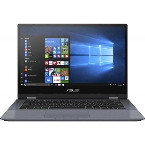 아수스 ASUS 2021 Flagship VivoBook Flip 14 Thin and Light 2 in 1 Laptop 14” FHD Touchscreen 8th Gen Intel core i3 8145U(Beat i5 7200U) 8GB RAM 256GB SSD Fingerprint Backlit USB C Win10 +