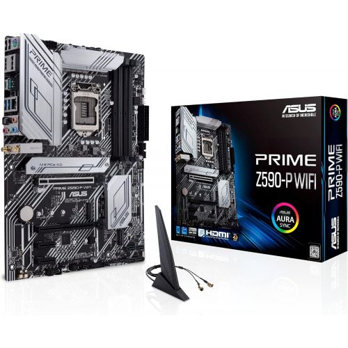 아수스 ASUS Prime Z590 P WiFi LGA 1200 (Intel 11th/10th Gen) ATX Motherboard (PCIe 4.0, 10+1 Power Stages 3X M.2 WiFi 6, 2.5Gb LAN, Front Panel USB 3.2 Gen 2 USB Type C, Thunderbolt 4 Sup