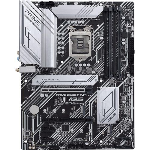 아수스 ASUS Prime Z590 P WiFi LGA 1200 (Intel 11th/10th Gen) ATX Motherboard (PCIe 4.0, 10+1 Power Stages 3X M.2 WiFi 6, 2.5Gb LAN, Front Panel USB 3.2 Gen 2 USB Type C, Thunderbolt 4 Sup