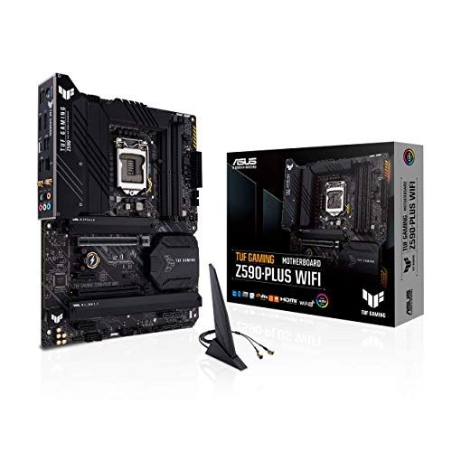 아수스 ASUS TUF Gaming Z590 Plus WiFi 6 LGA 1200 (Intel 11th/10th Gen) ATX Gaming Motherboard (PCIe 4.0, 3xM.2/NVMe SSD, 14+2 Power Stages, USB 3.2 Front Panel Type C,2.5Gb LAN, Thunderbo