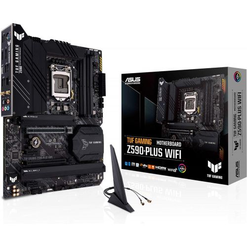 아수스 ASUS TUF Gaming Z590 Plus WiFi 6 LGA 1200 (Intel 11th/10th Gen) ATX Gaming Motherboard (PCIe 4.0, 3xM.2/NVMe SSD, 14+2 Power Stages, USB 3.2 Front Panel Type C,2.5Gb LAN, Thunderbo